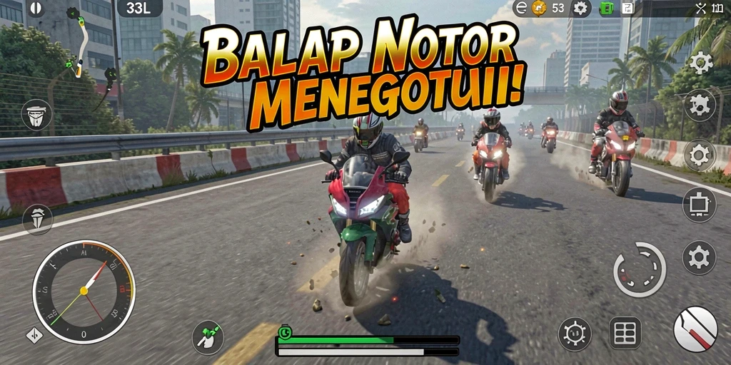 Gameplay menegangkan balap motor di 33L.