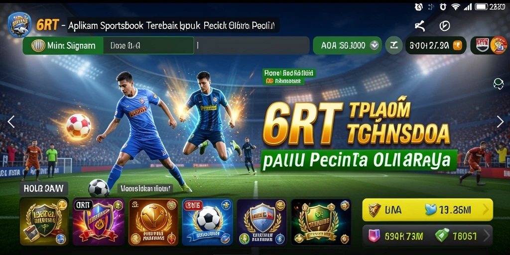 Screenshot utama 6RT menampilkan pengalaman taruhan olahraga yang mendebarkan.