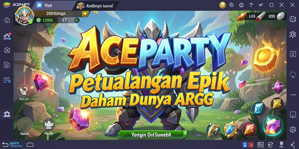 Tampilan gameplay ACEPARTY yang menakjubkan dengan aksi ARPG intens.