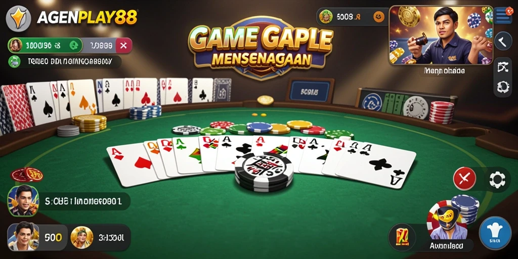 Tampilan gameplay Gaple yang seru dan interaktif di AGENPLAY88.