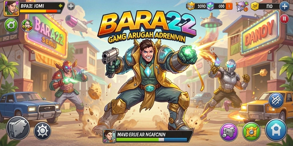 Tampilan gameplay menegangkan dari BARA22 dengan grafis menarik.