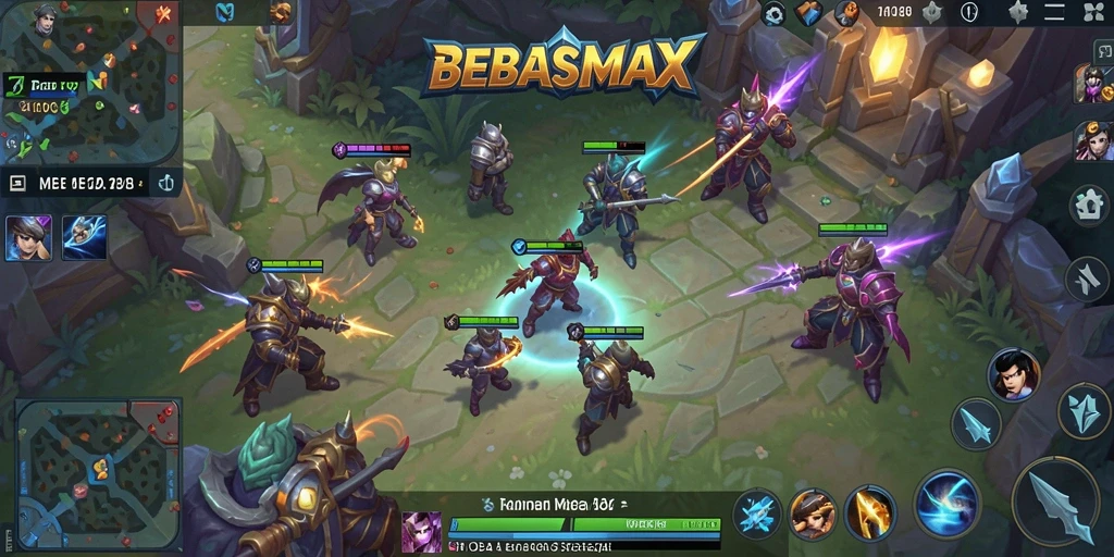Tampilan gameplay menarik dan strategi tim di BEBASMAX.