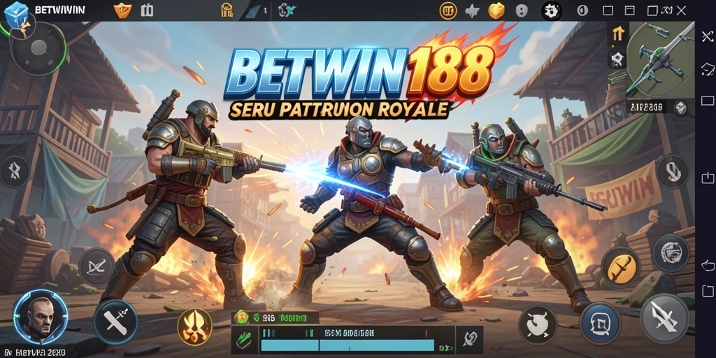 Tangkapan layar BETWIN188 menampilkan aksi pertempuran yang menegangkan dalam game Battle Royale.