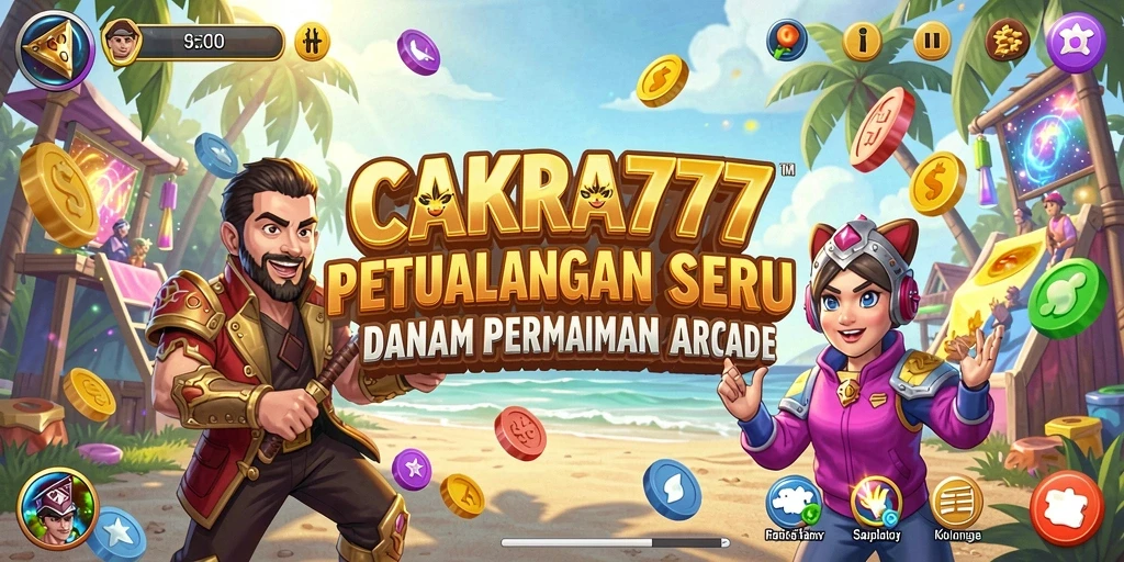 Tangkapan layar utama CAKRA777 yang menunjukkan aksi gameplay arcade yang mendebarkan.