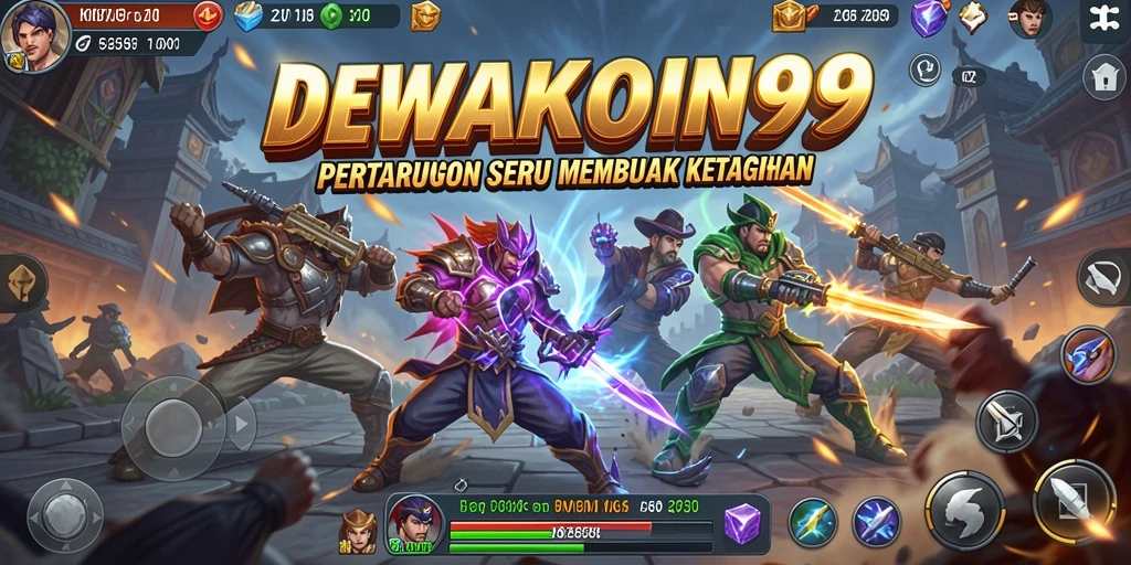 Tampilan gameplay DEWAKOIN99 dengan pertarungan yang intens.