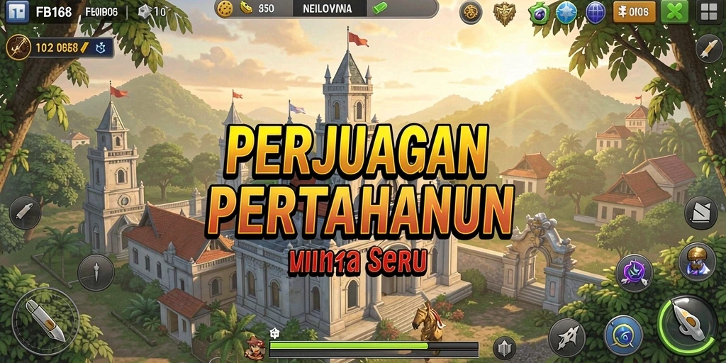 Tampilan gameplay FB168 yang menegangkan dalam genre Tower Defense.