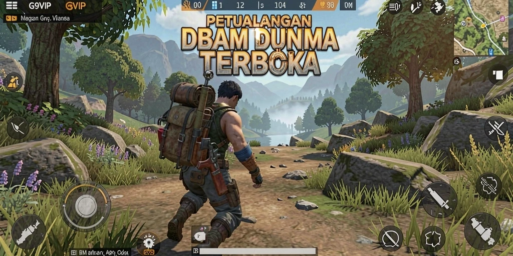 Tampilan gameplay G9VIP yang menampilkan petualangan seru di dunia terbuka.