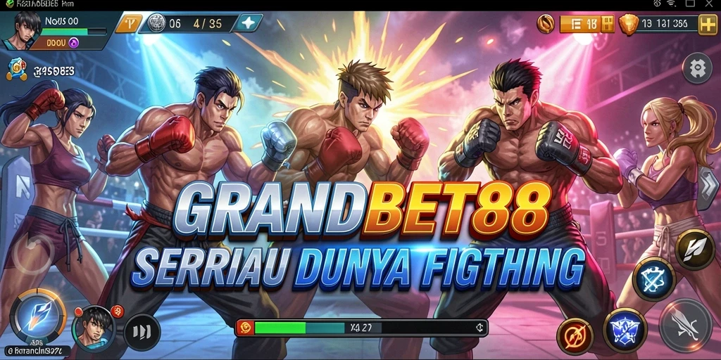 Screenshot gameplay GRANDBET88 dengan aksi pertarungan sengit.