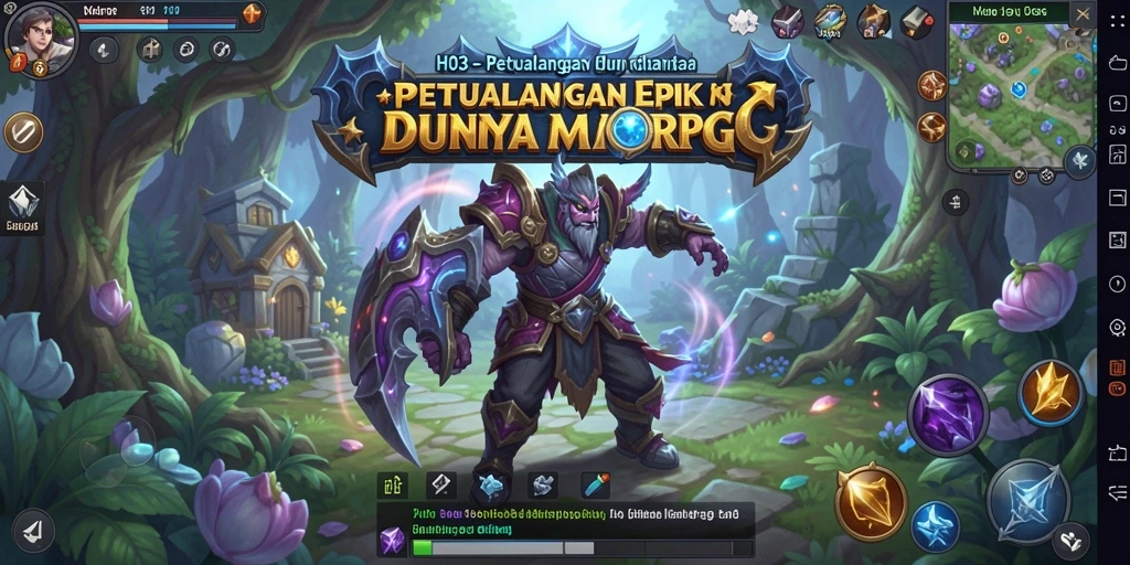 Tangkapan layar dari gameplay H03 yang menunjukkan serangan epik dalam pertarungan MMORPG.