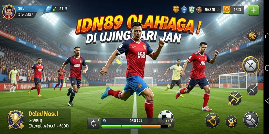Tampilan gameplay seru dari IDN89, permainan olahraga terfavorit.