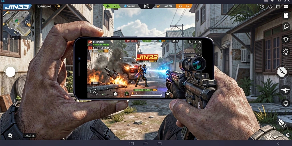 Gameplay JIN33 yang mendebarkan dengan aksi tembak-menembak intens.