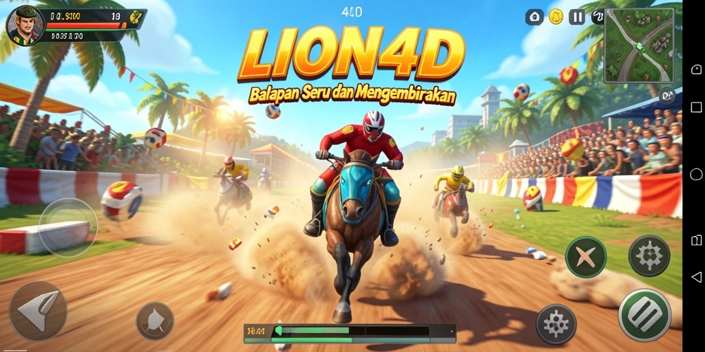 Tampilan gameplay LION4D yang menegangkan dan seru.