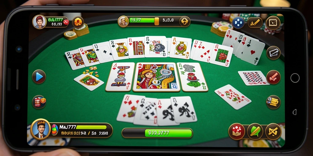Screenshot gameplay MAJ777 yang menunjukkan keseruan bermain Gaple.