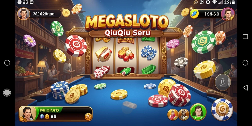 Screenshot gameplay MEGASLOTO yang menampilkan keseruan bermain QiuQiu.