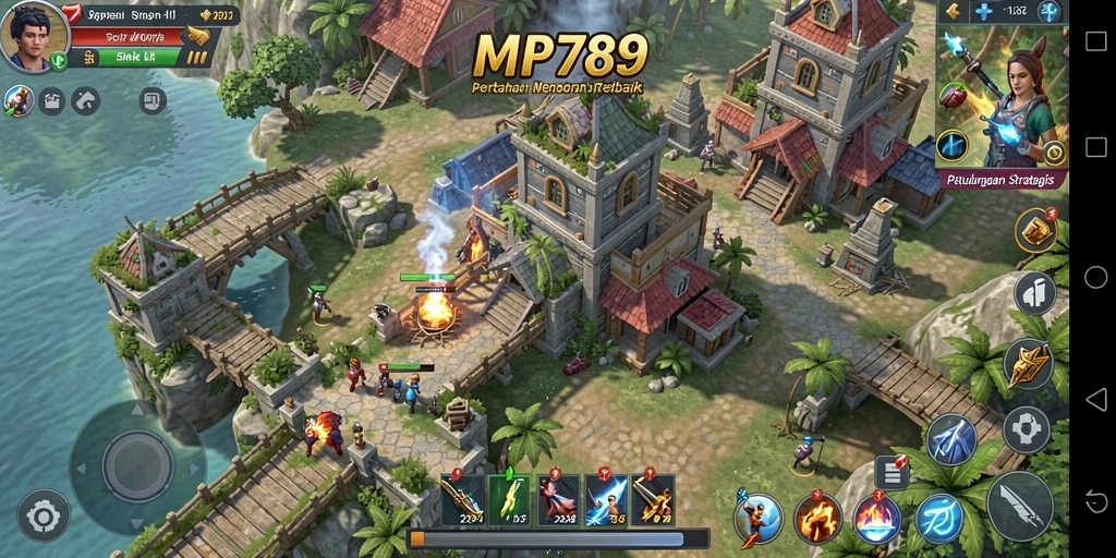 Tampilan menegangkan dari gameplay Tower Defense di MVP789.