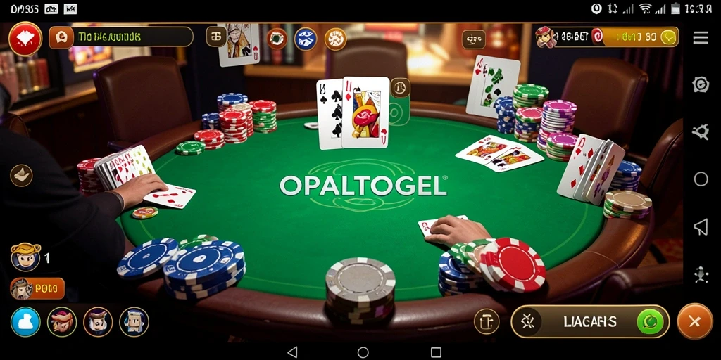 Tampilan menarik dari gameplay Poker di OPALTOGEL.
