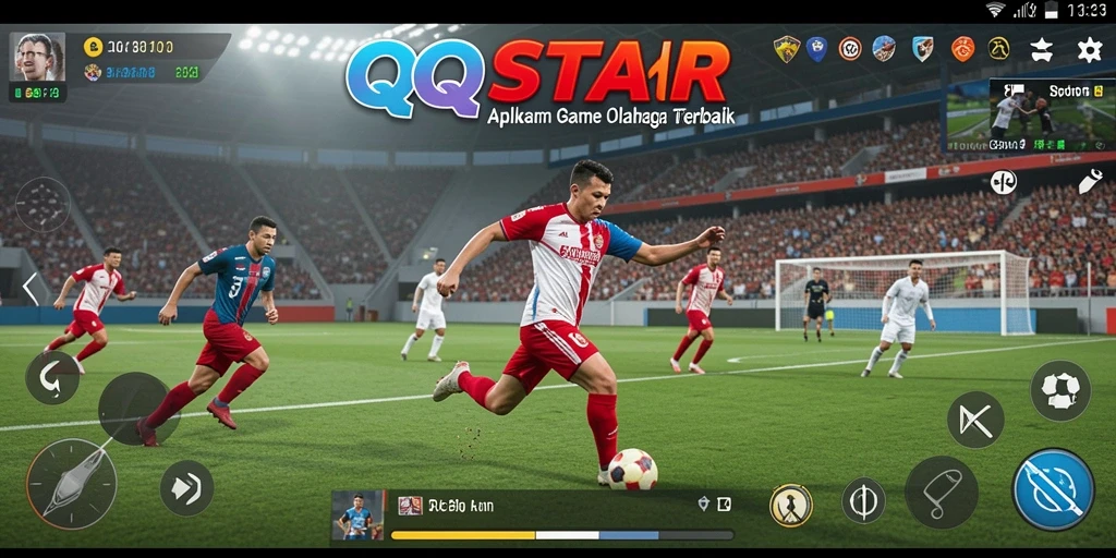 Screenshot menunjukkan momen seru dalam permainan olahraga.