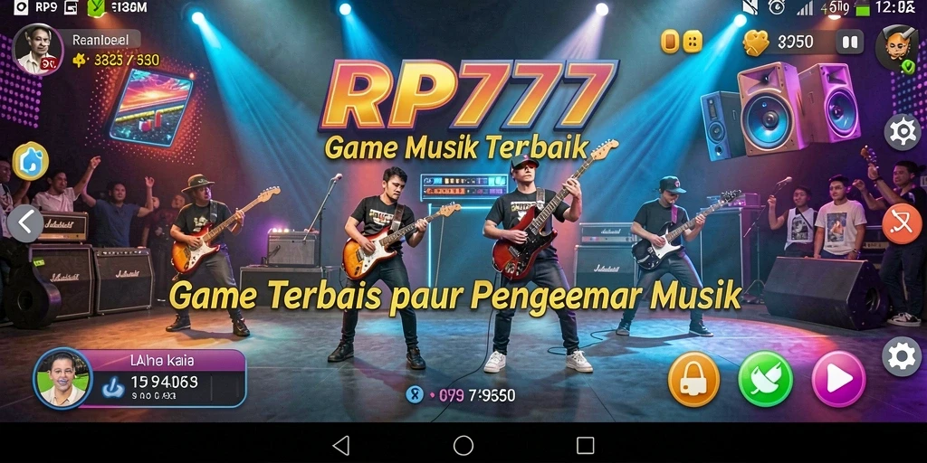 Screenshot gameplay menunjukkan momen seru di RP777 saat bermain musik.
