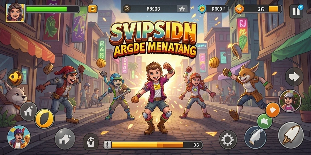 Screenshot gameplay SVIPSIDN menampilkan aksi seru dan tantangan Arcade.