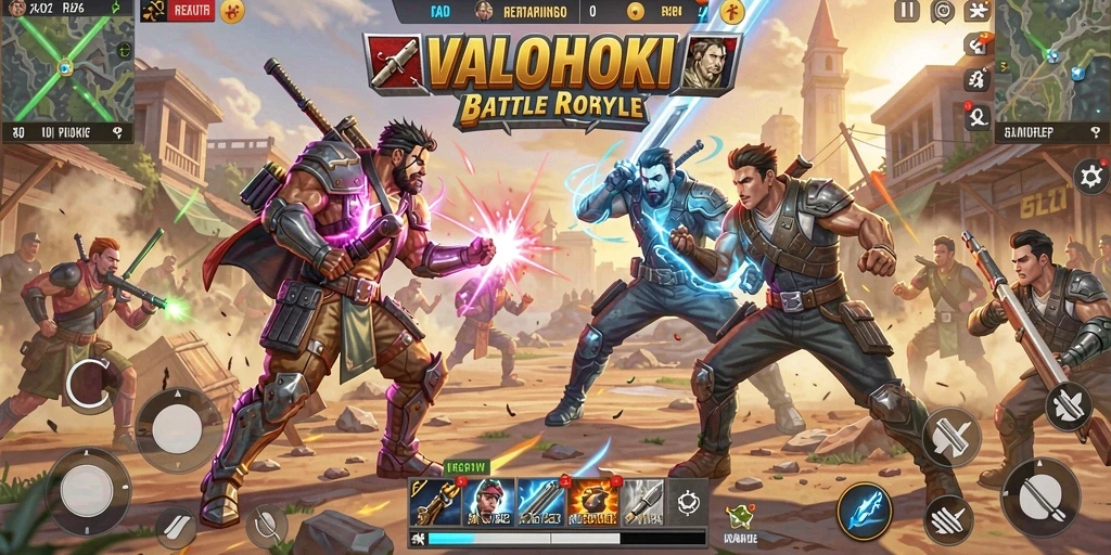 Screenshot tampilan gameplay VALOHOKI yang penuh aksi dan strategi.