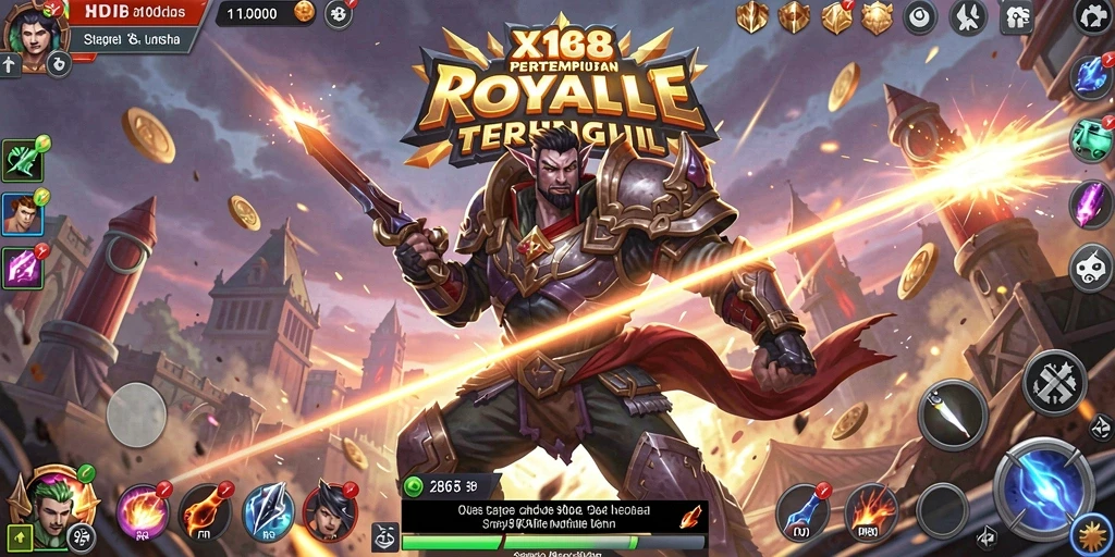 Tangkapan layar X168 memperlihatkan pertempuran intens di medan perang Battle Royale.