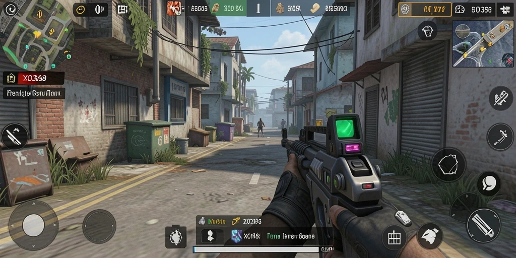 Menampilkan aksi seru dalam gameplay TPS XO368.